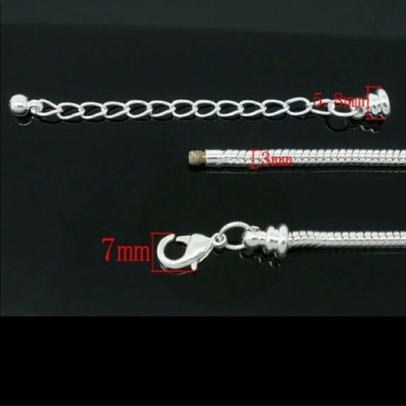 NEW Silver Snake 3mm Chain Bracelet Lobster Clasp - Picture 4 of 5